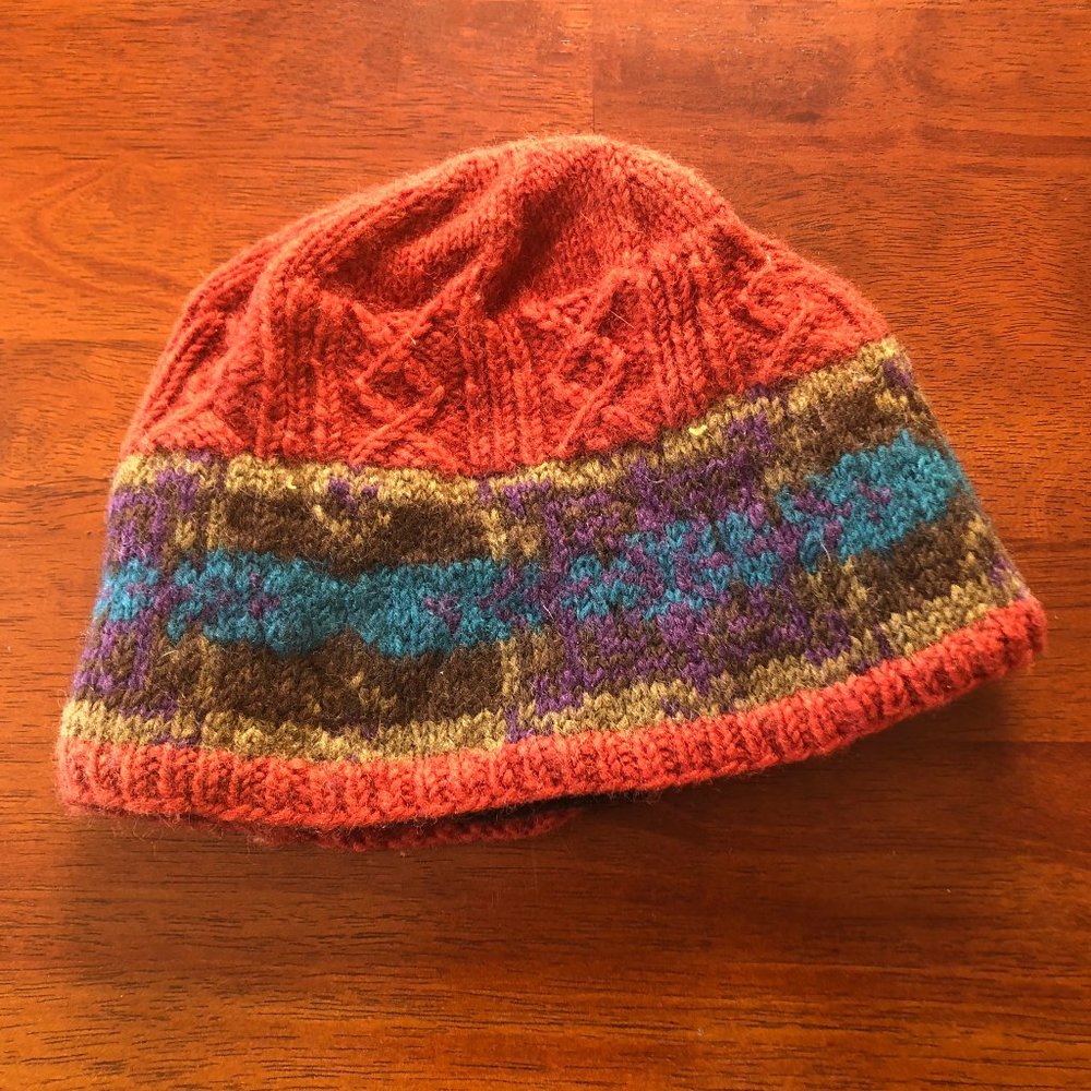 Multicolor knit wool hat